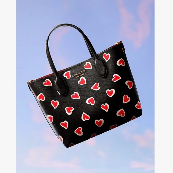 NWOT Bleecker Stencil Hearts Medium Crossbody Tote - Picture 2 of 7